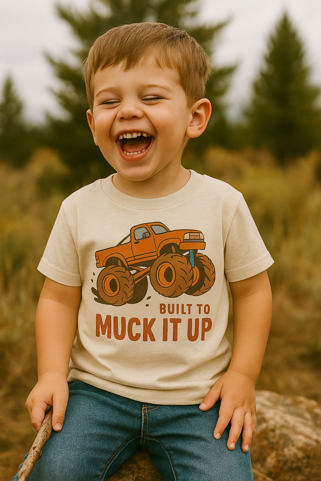 Built to Muck It Up Toddler T-Shirt | Monster Truck Shirt for Kids | Boys Off-Road Tee | Mud Truck Toddler Tee | Country Boys Shirt |