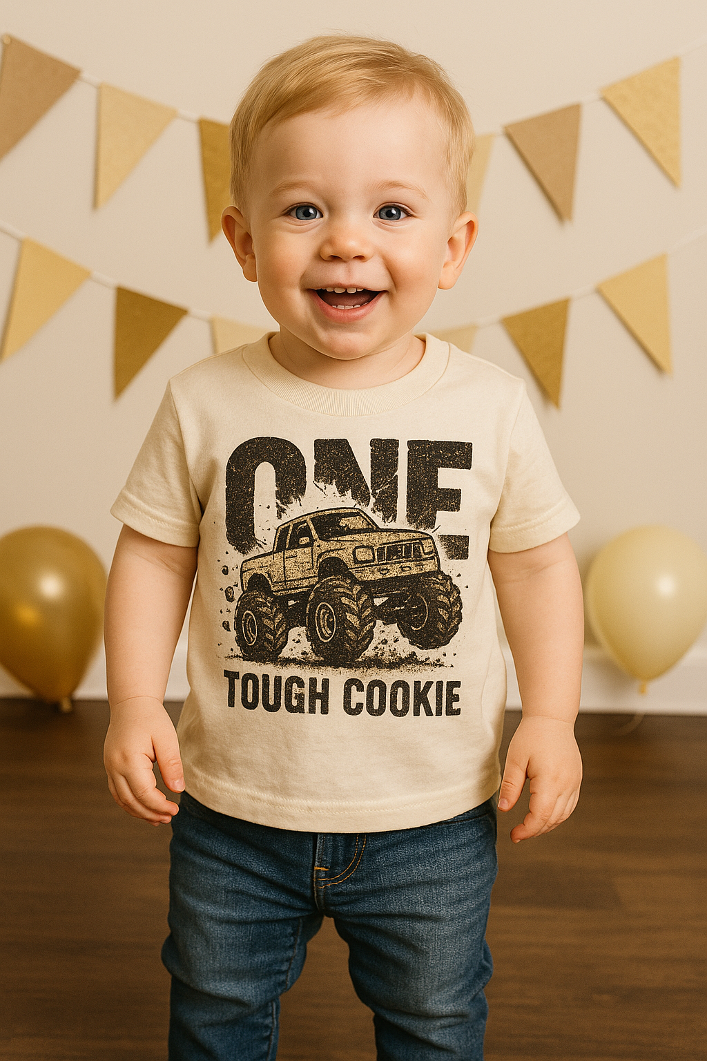 Monster Truck 1st Birthday Shirt, One Tough Cookie Toddler Shirt, Truck Birthday Shirt Boy, 1 Year Old Birthday Shirt, Monster Truck Party