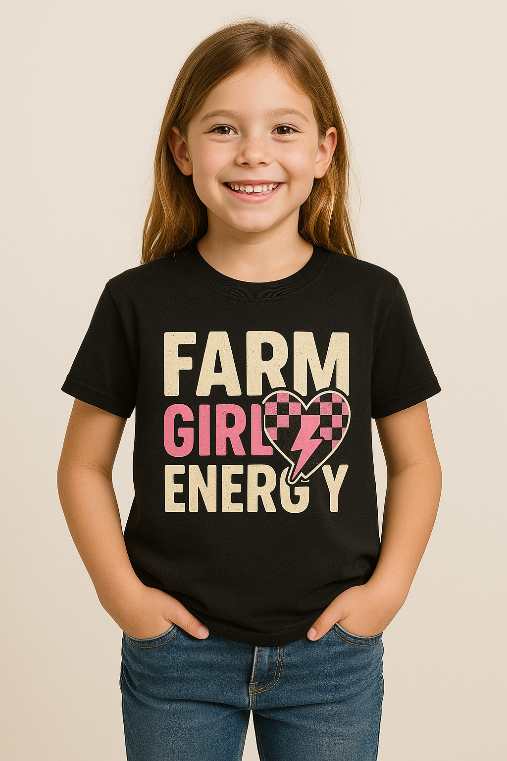 Youth Tee — "Farm Girl Energy" Graphic Shirt for Kids