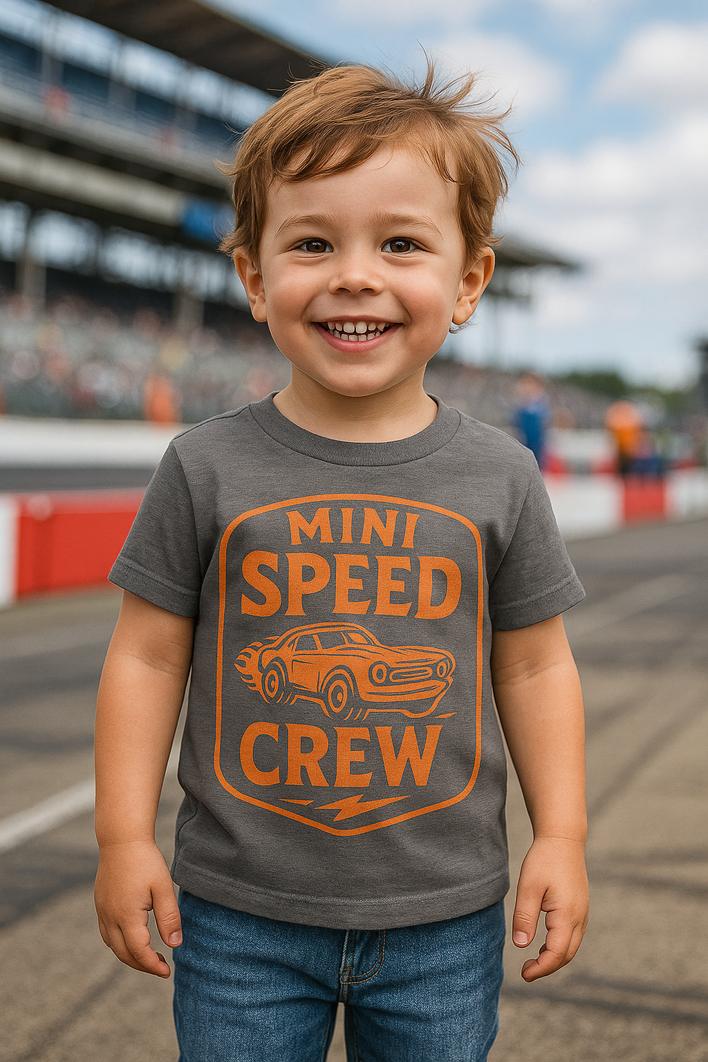 Toddler Tee — "Mini Speed Crew" Car Racing Graphic