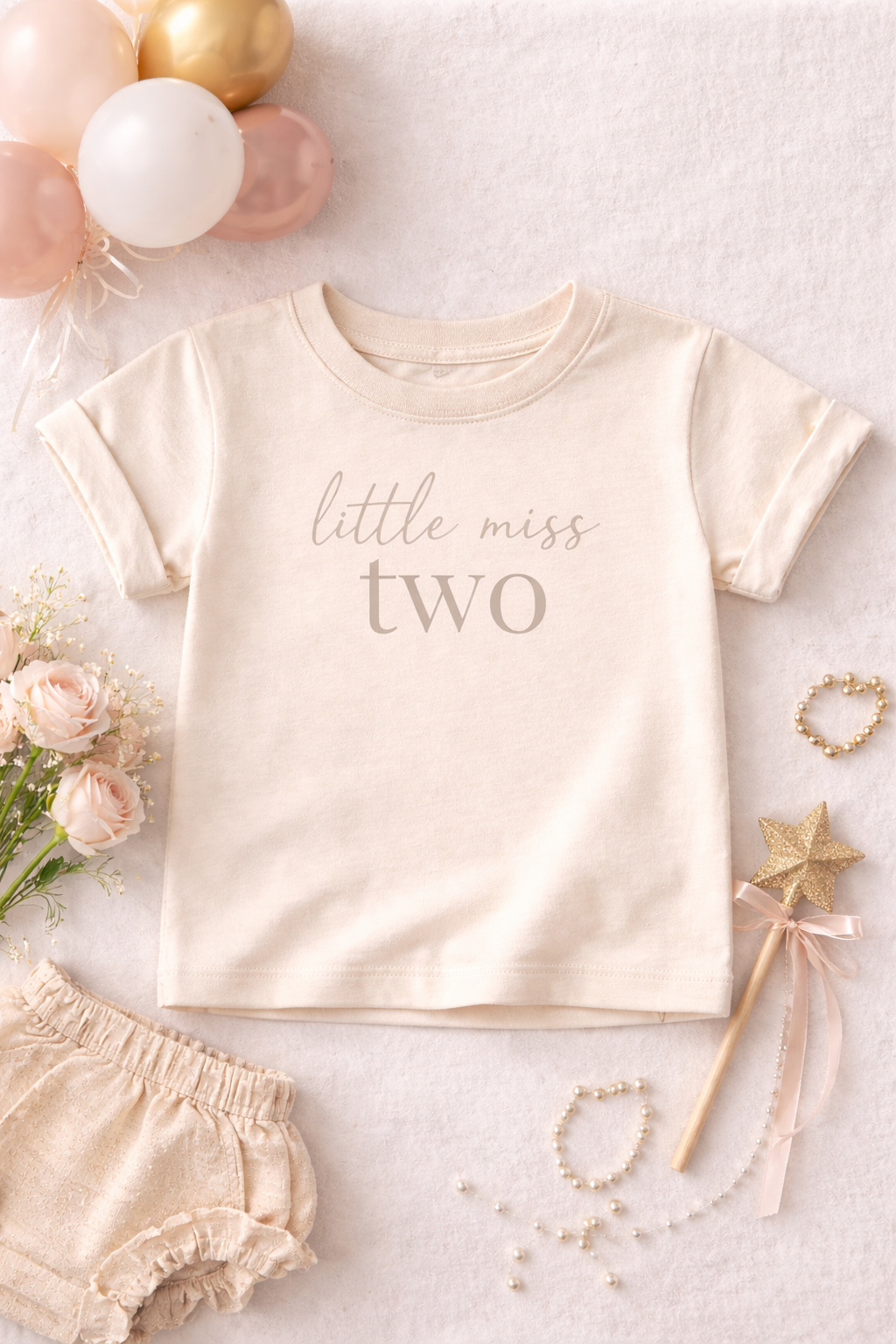 Toddler Tee β "little miss three" Birthday Shirt for Girls