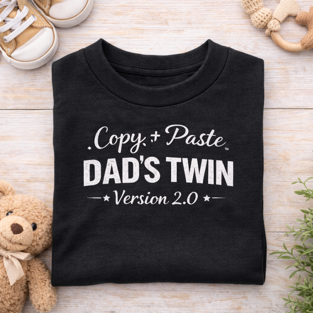 Copy Paste Dad’s Twin Shirt, Matching Dad and Baby Outfit, Funny Father’s Day Toddler Shirt, Mini Me Version 2.0 Tee