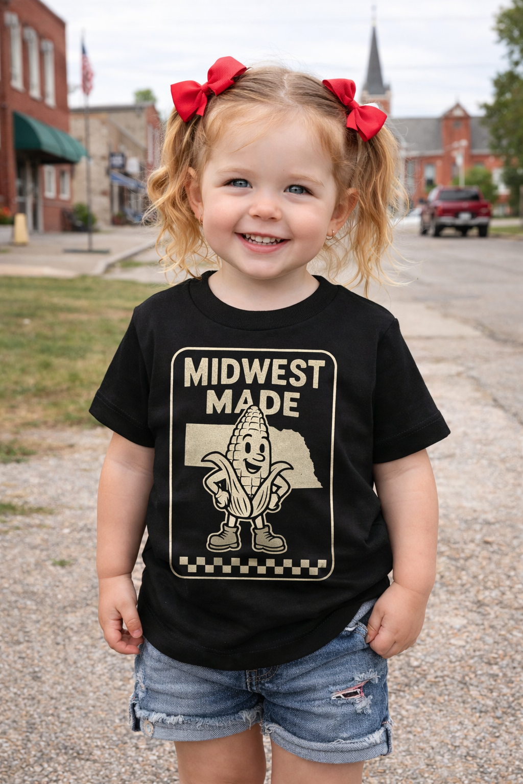 Midwest Made Toddler Shirt | Nebraska Kids Shirt | Farm Kid Shirt | Country Toddler Tee | Corn Kid Shirt | Midwest Baby Shirt | Rural Kids Tee