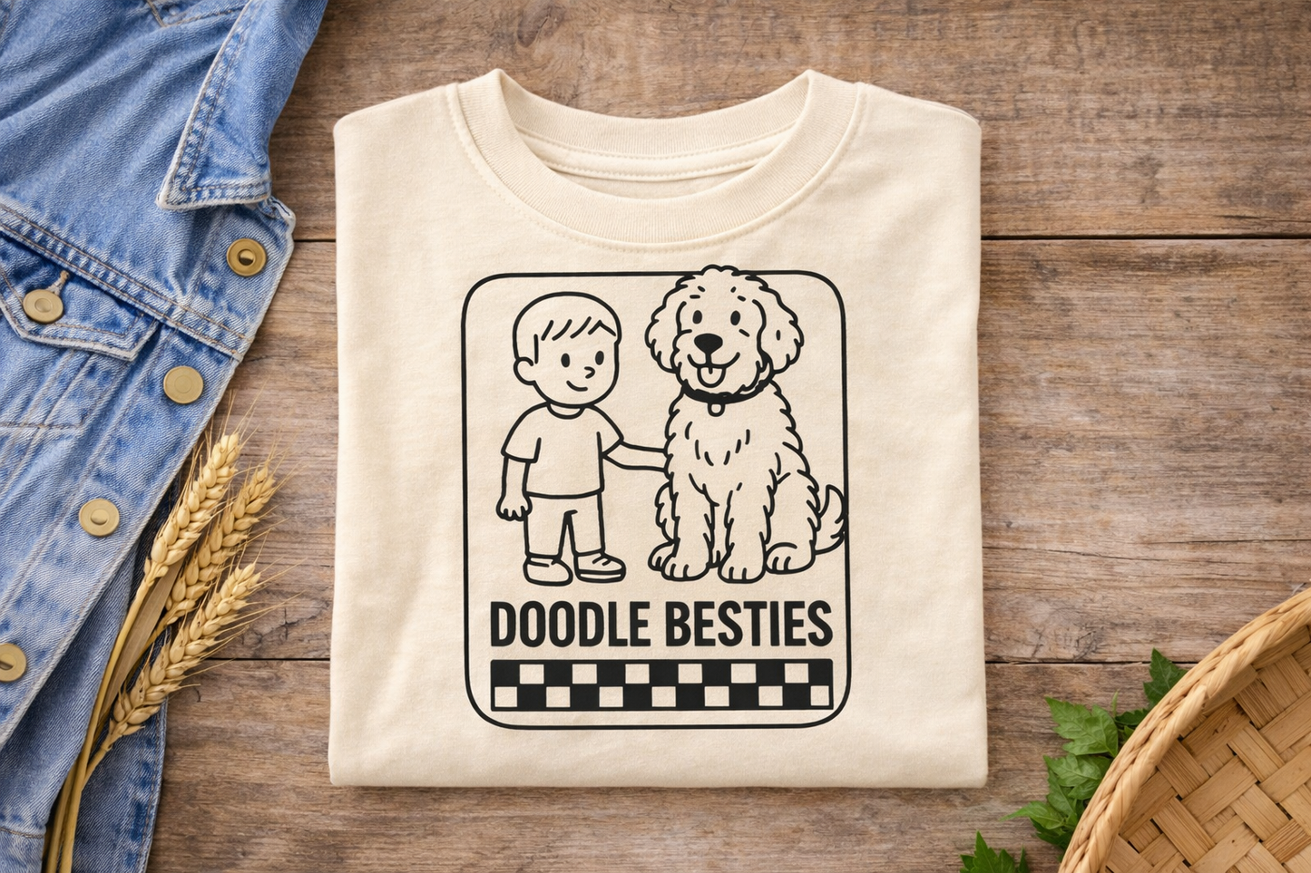 Doodle Besties Toddler Shirt, Goldendoodle Kid Shirt, Dog Lover Kids Tee, Dog Best Friend Shirt, Puppy Lover Toddler Tee, Kids Dog Shirt