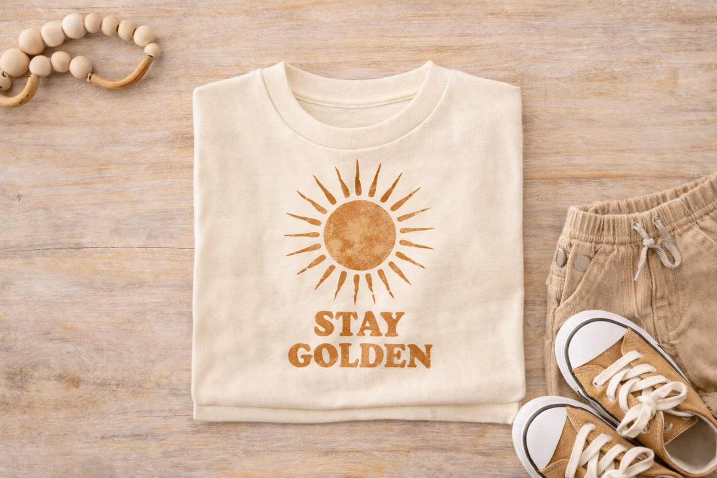 Stay Golden Toddler Shirt, Retro Sun Kids Tee, Boho Sunshine Toddler Shirt, Neutral Kids Graphic Tee, Baby Toddler Youth Shirt, Summer Kids Outfit