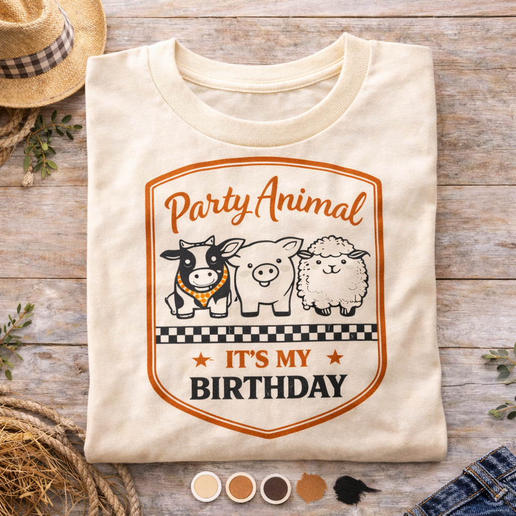 Party Animal It's My Birthday Shirt, Farm Birthday Toddler Tee, Barnyard Animal Party Outfit, Cute Kids Birthday Top Gift for Boys Girls