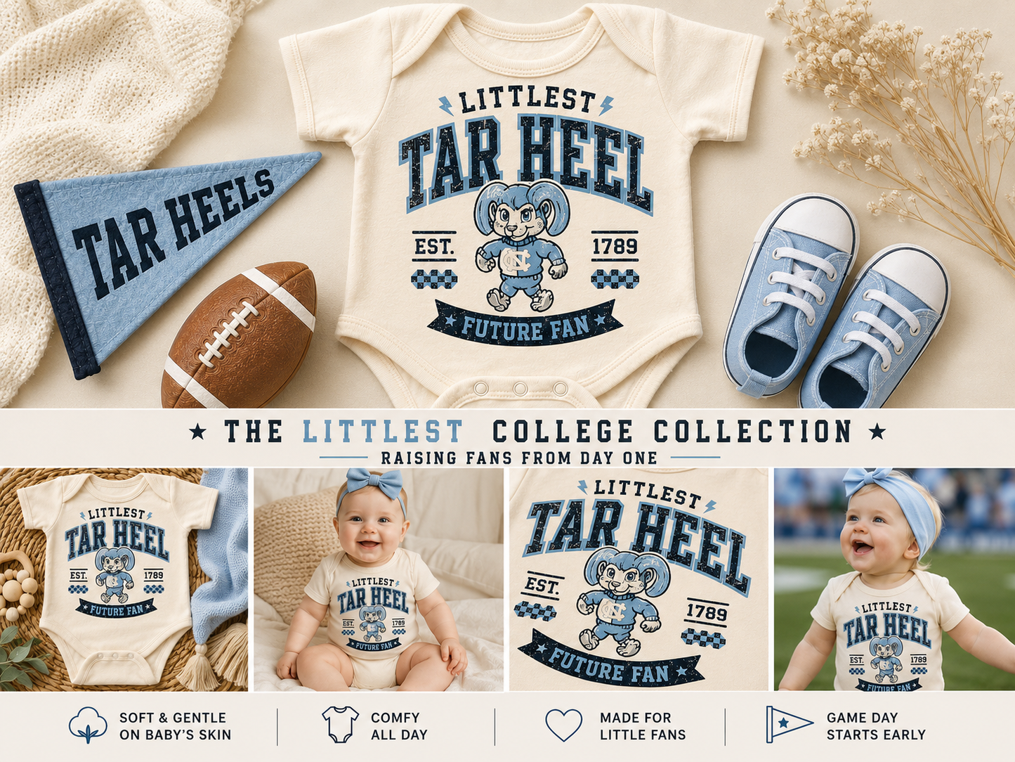 Littlest Tar Heel Onesie