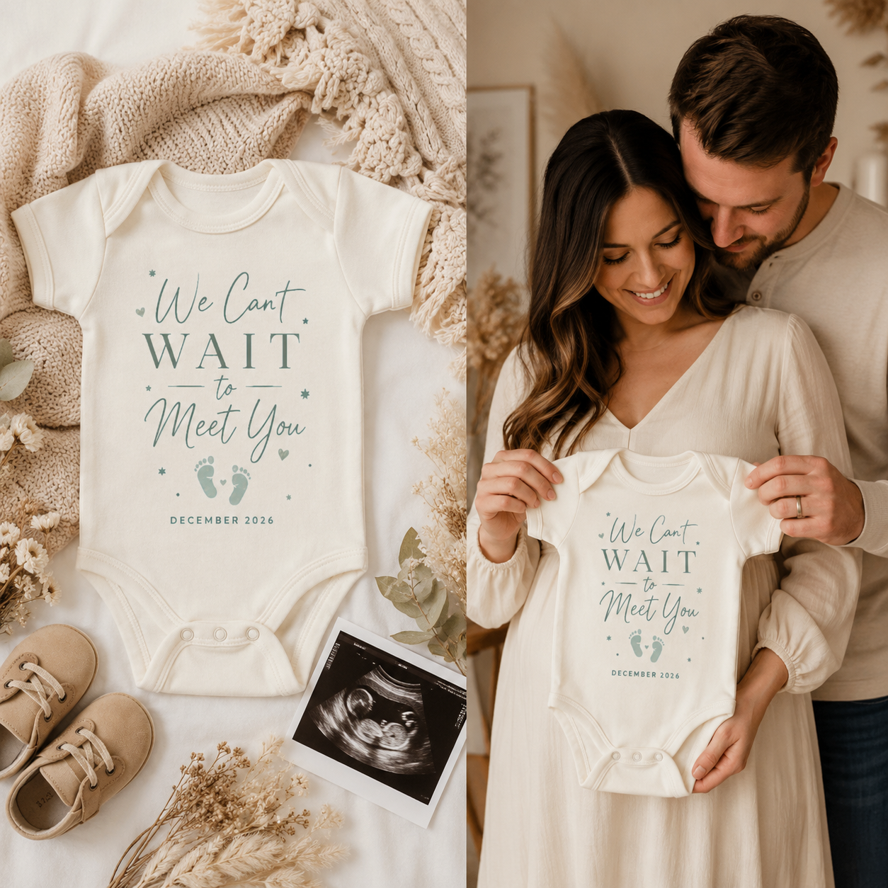 We Cant Wait to Meet You Onesie