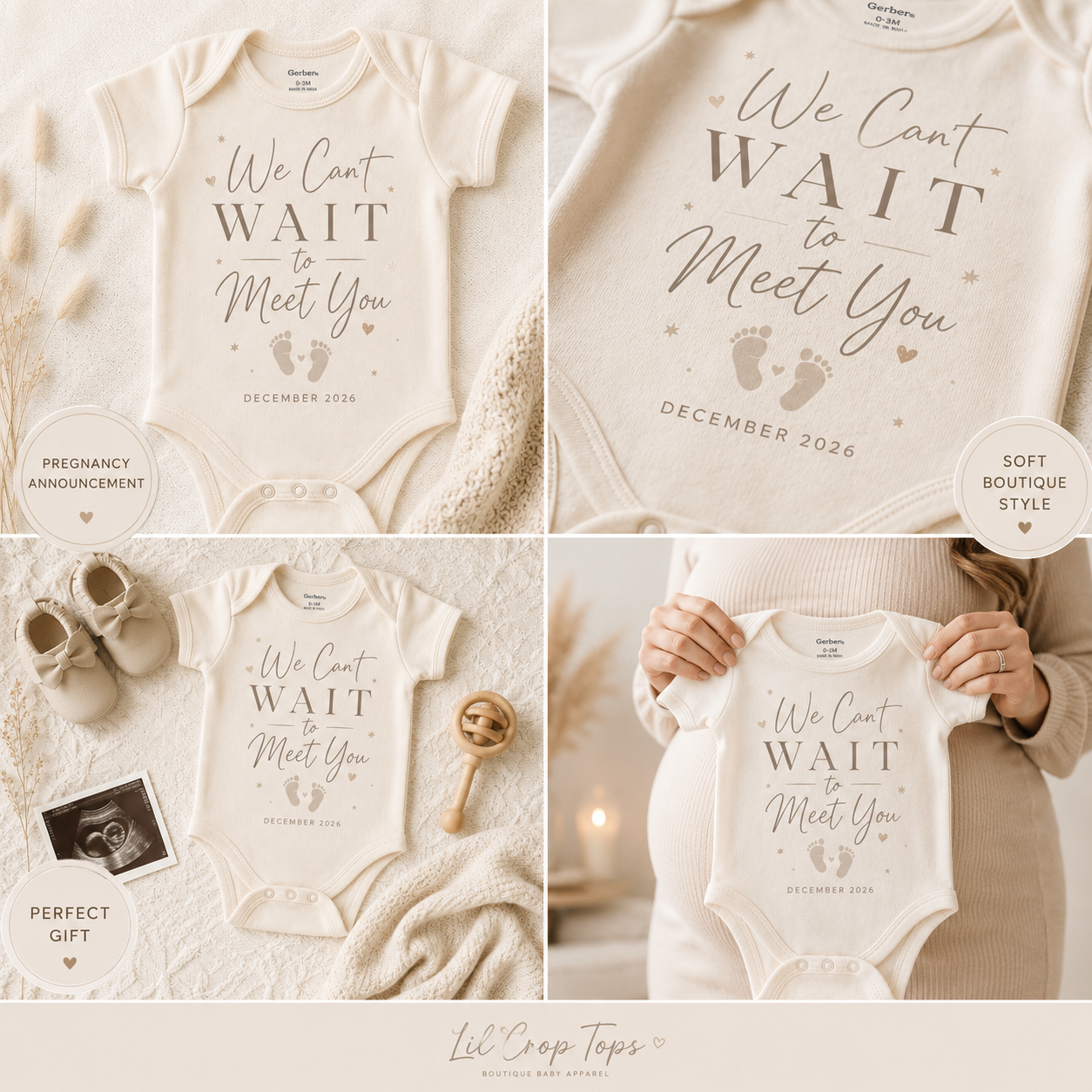 We Cant Wait To Meet You Onesie