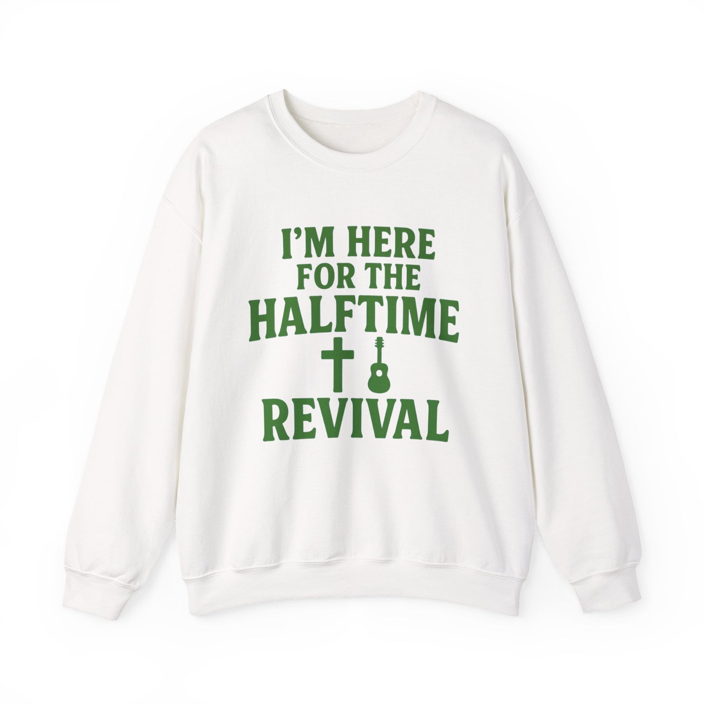 I’m Here for the Halftime Revival Sweatshirt | Faith Over Football Crewneck | Christian Game Day Sweatshirt | Retro Stadium Style | Super Bowl Sunday Church Tee
