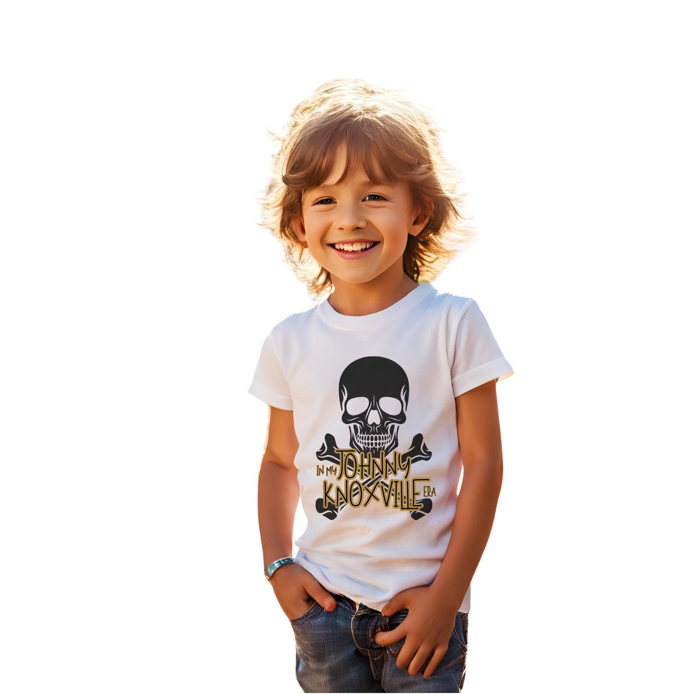 In My Johnny Knoxville Era - Skull - White - Youth Tee