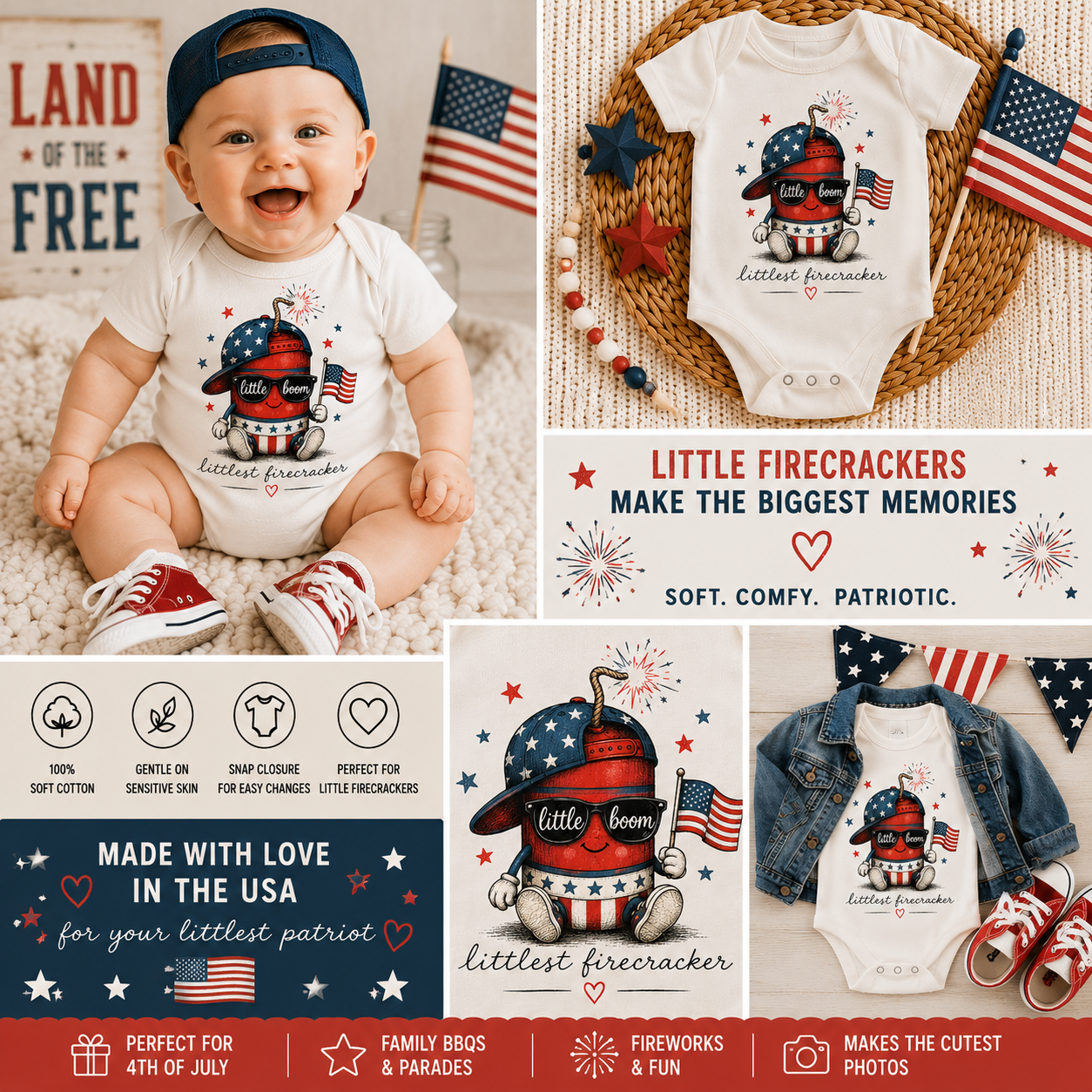 Littlest Firecracker Onesie