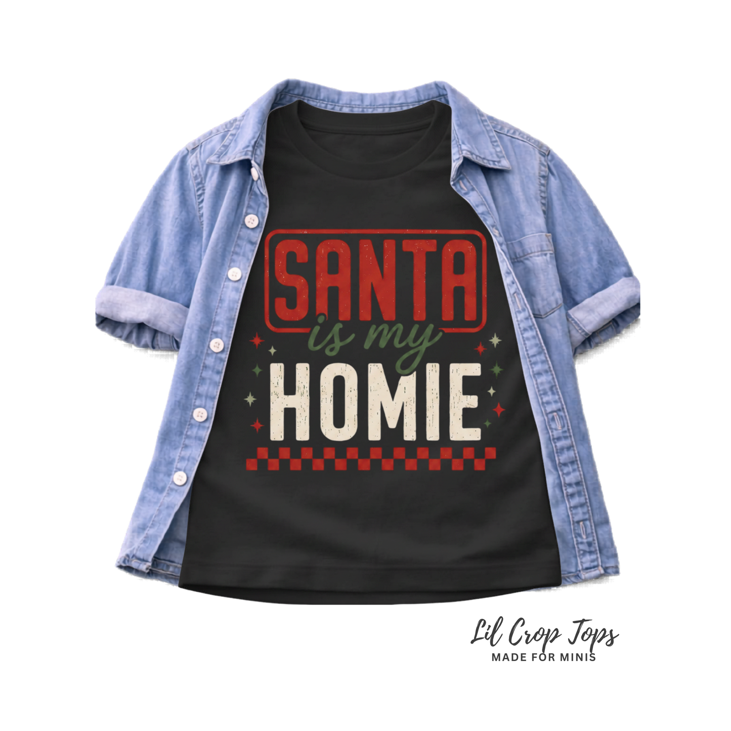 Santa Is My Homie Black Toddler