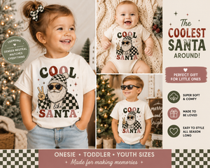 Kids Christmas Shirt, Cool Like Santa Shirt, Toddler Christmas Tee, Baby Christmas Bodysuit, Retro Santa Shirt for Boys Girls