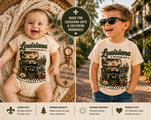 Louisiana Kids Shirt, Louisiana Baby Bodysuit, Toddler Louisiana Shirt, Pelican State Tee, Southern Baby Gift, Louisiana Souvenir