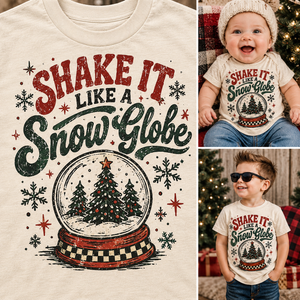 Kids Christmas Shirt, Snow Globe Christmas Tee, Toddler Christmas Shirt, Baby Christmas Bodysuit, Retro Holiday Shirt, Christmas Outfit
