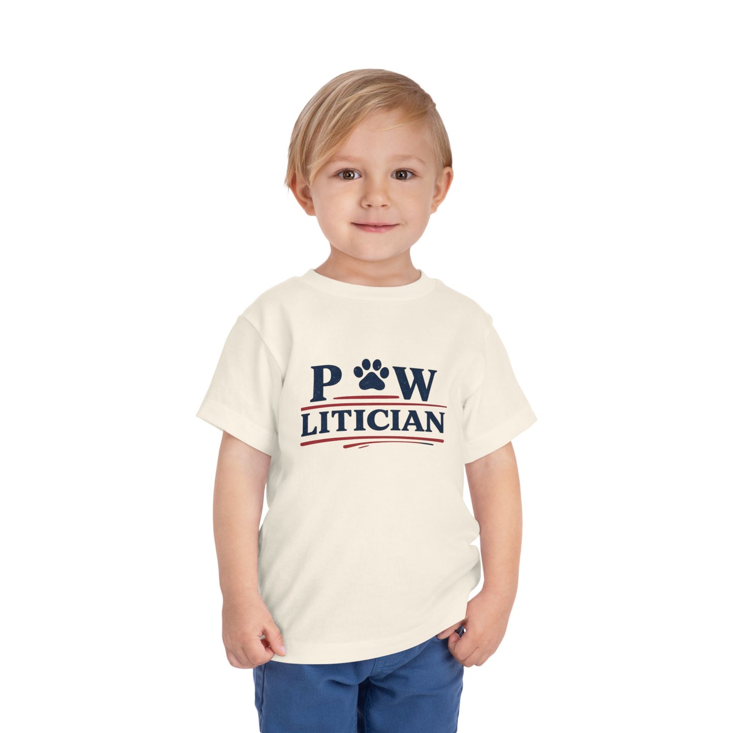 Pawlitician Toddler Shirt, Funny Dog Lover Kids Tee, Paw Print Political Pun, Baby & Youth Pet Shirt, Dog Mom Gift for Kids