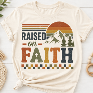 Christian Kids Shirt, Raised on Faith Shirt, Toddler Christian Tee, Baby Christian Bodysuit, Faith Based Kids Shirt, Christian Gift