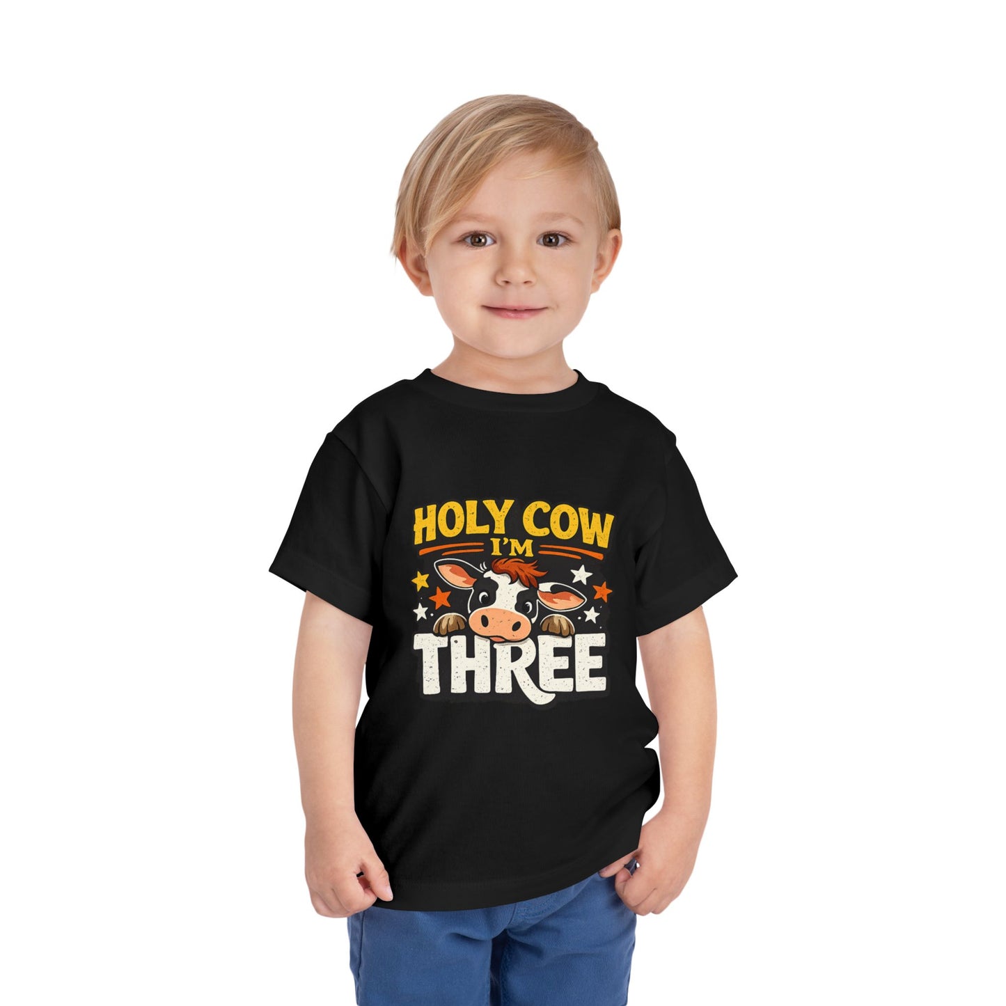 Holy Cow I'm Three Birthday Shirt, Cow 3rd Birthday Tee, Farm Animal Toddler Shirt, Cute Western Birthday Boy Girl Outfit Gift Top