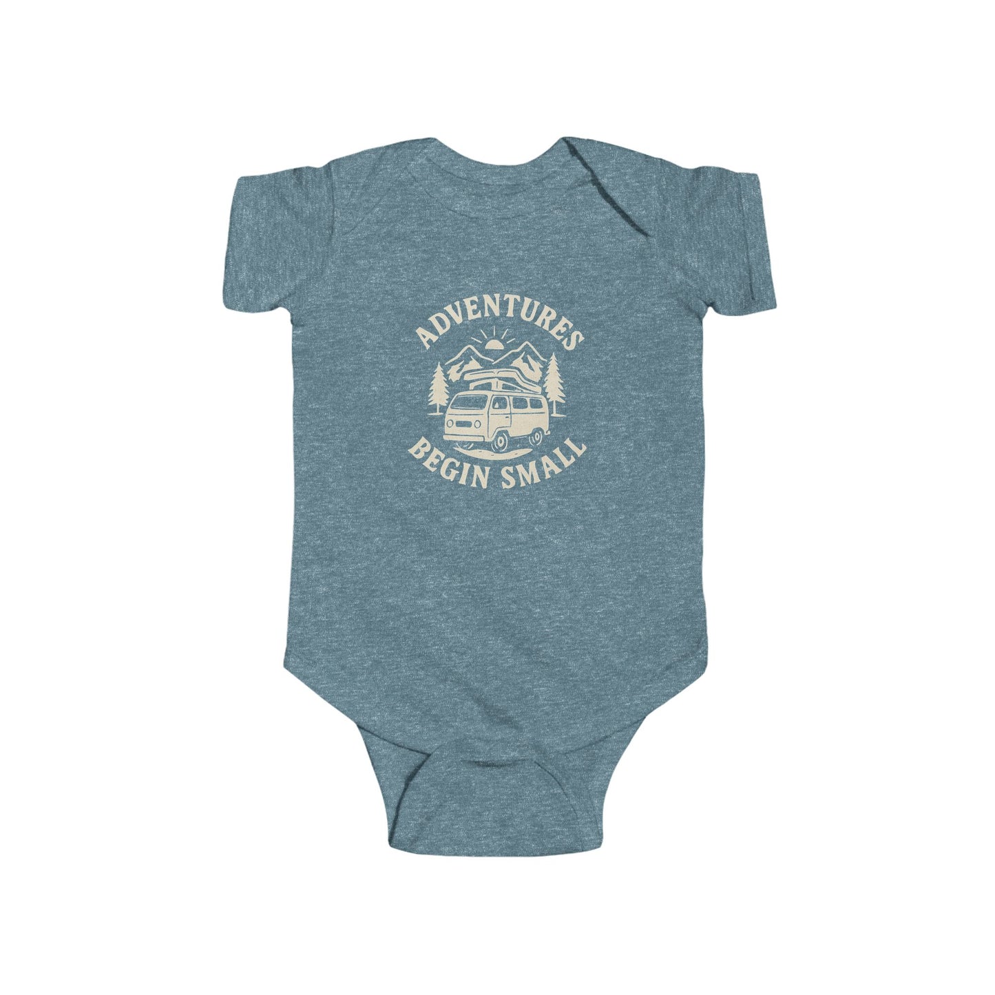 Infant Bodysuit - "Adventures Begin Small" Vintage Camper Baby Onesie