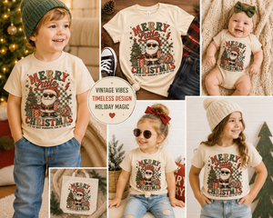Kids Christmas Shirt, Vintage Santa Christmas Tee, Toddler Christmas Shirt, Baby Christmas Bodysuit, Retro Holiday Shirt for Kids