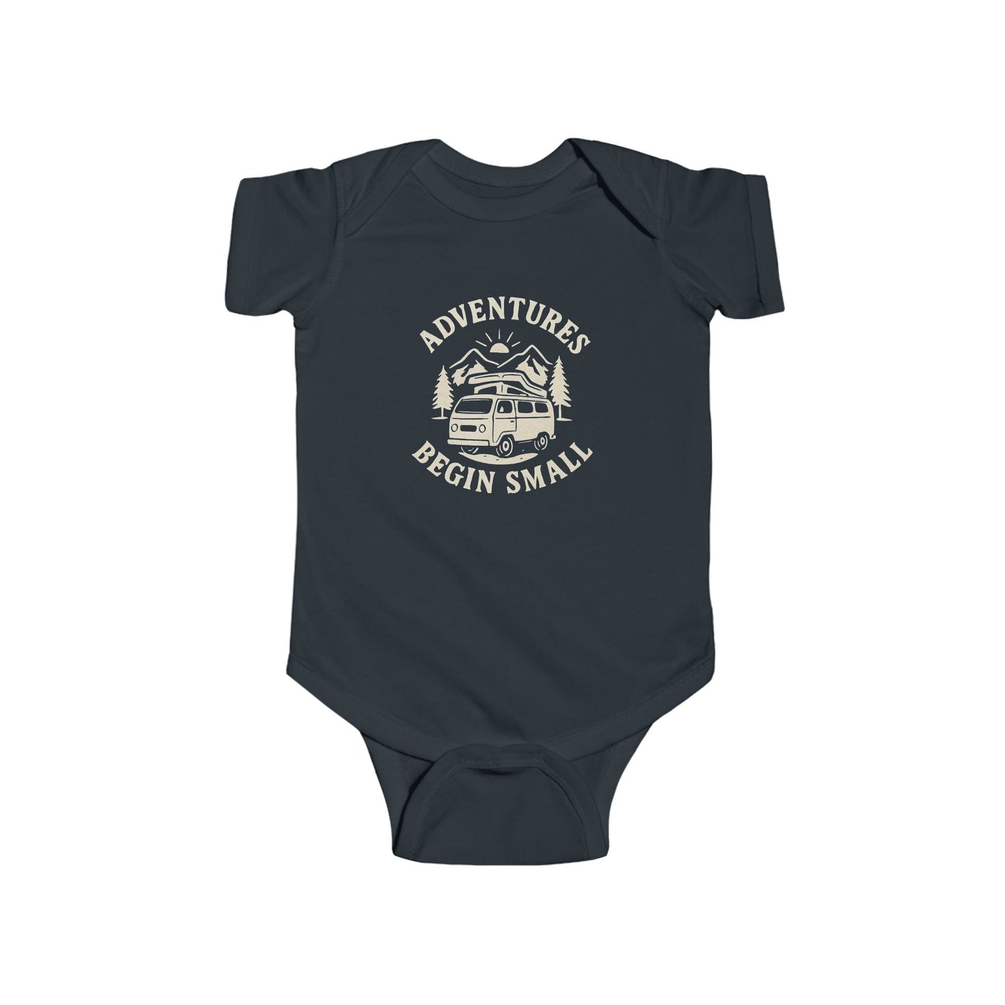 Infant Bodysuit - "Adventures Begin Small" Vintage Camper Baby Onesie