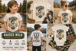Raised Wild Fishing Shirt, Bass Fishing Shirt for Kids, Toddler Fishing Shirt, Baby Fishing Bodysuit, Outdoor Adventure Shirt, Camping Kids Tee