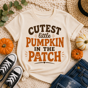 Cutest Little Pumpkin in the Patch Shirt, Pumpkin Patch Outfit, Toddler Fall Shirt, Baby Pumpkin Bodysuit, Cute Autumn Shirt, Thanksgiving Kids Tee