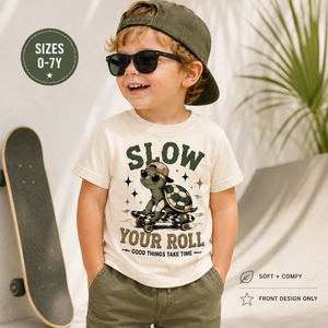 Slow Your Roll Turtle Shirt, Funny Turtle Shirt, Kids Skateboard Shirt, Toddler Graphic Tee, Baby Turtle Bodysuit, Skateboarding Turtle Shirt, Cute Animal Tee