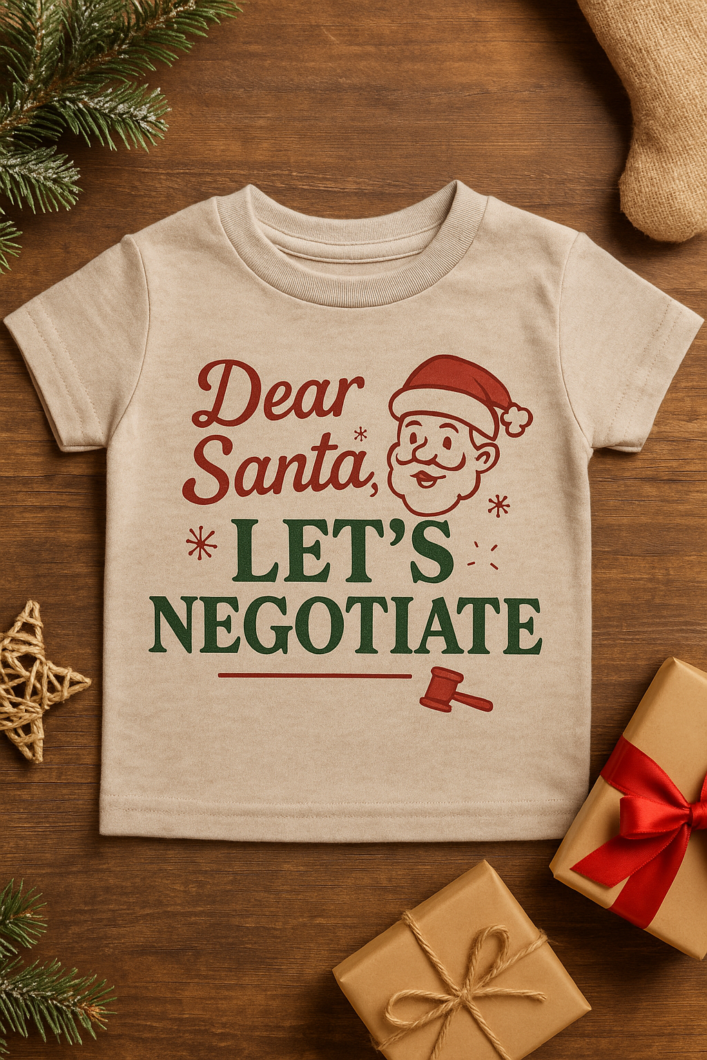Toddler Christmas Tee: "Dear Santa, Let's Negotiate"