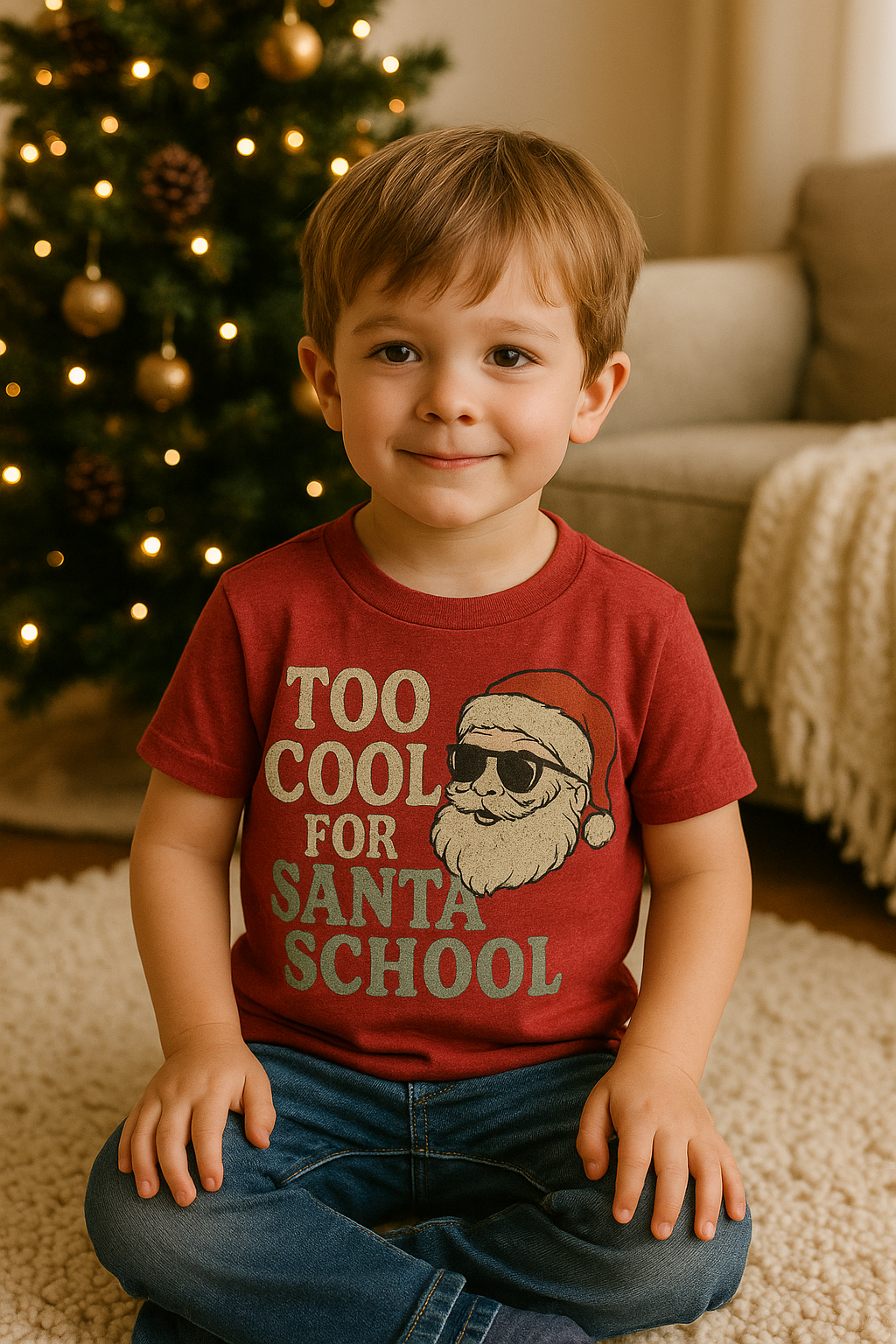 Toddler Christmas Tee - Too Cool for Santa School