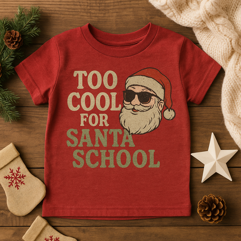 Toddler Christmas Tee - Too Cool for Santa School