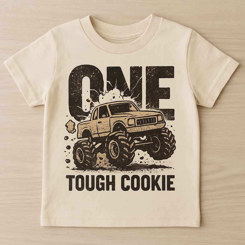 Monster Truck 1st Birthday Shirt, One Tough Cookie Toddler Shirt, Truck Birthday Shirt Boy, 1 Year Old Birthday Shirt, Monster Truck Party
