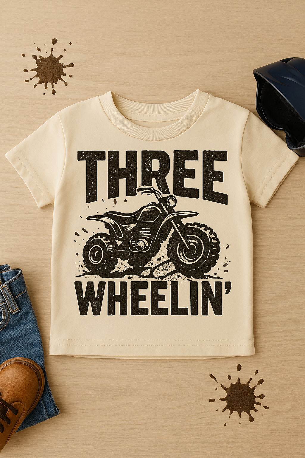 Three Wheelin' Toddler Tee — Cute ATV Ride Graphic Shirt for Kids