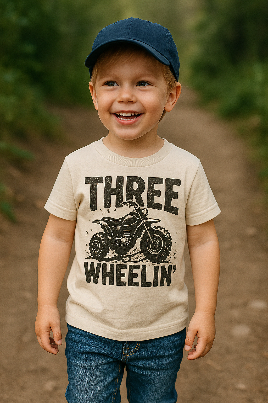 Three Wheelin' Toddler Tee — Cute ATV Ride Graphic Shirt for Kids