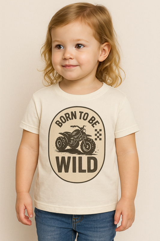 Born to Be Wild Toddler Tee — Motorcycle Graphic Kids Shirt