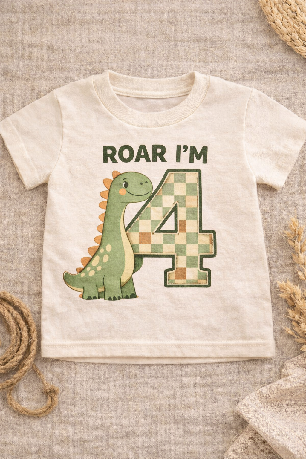 Roar I’m 4 Dinosaur Birthday Shirt, 4th Birthday Toddler Shirt, Dino Birthday Boy Shirt, Four Year Old Birthday Outfit, Kids Dinosaur Tee