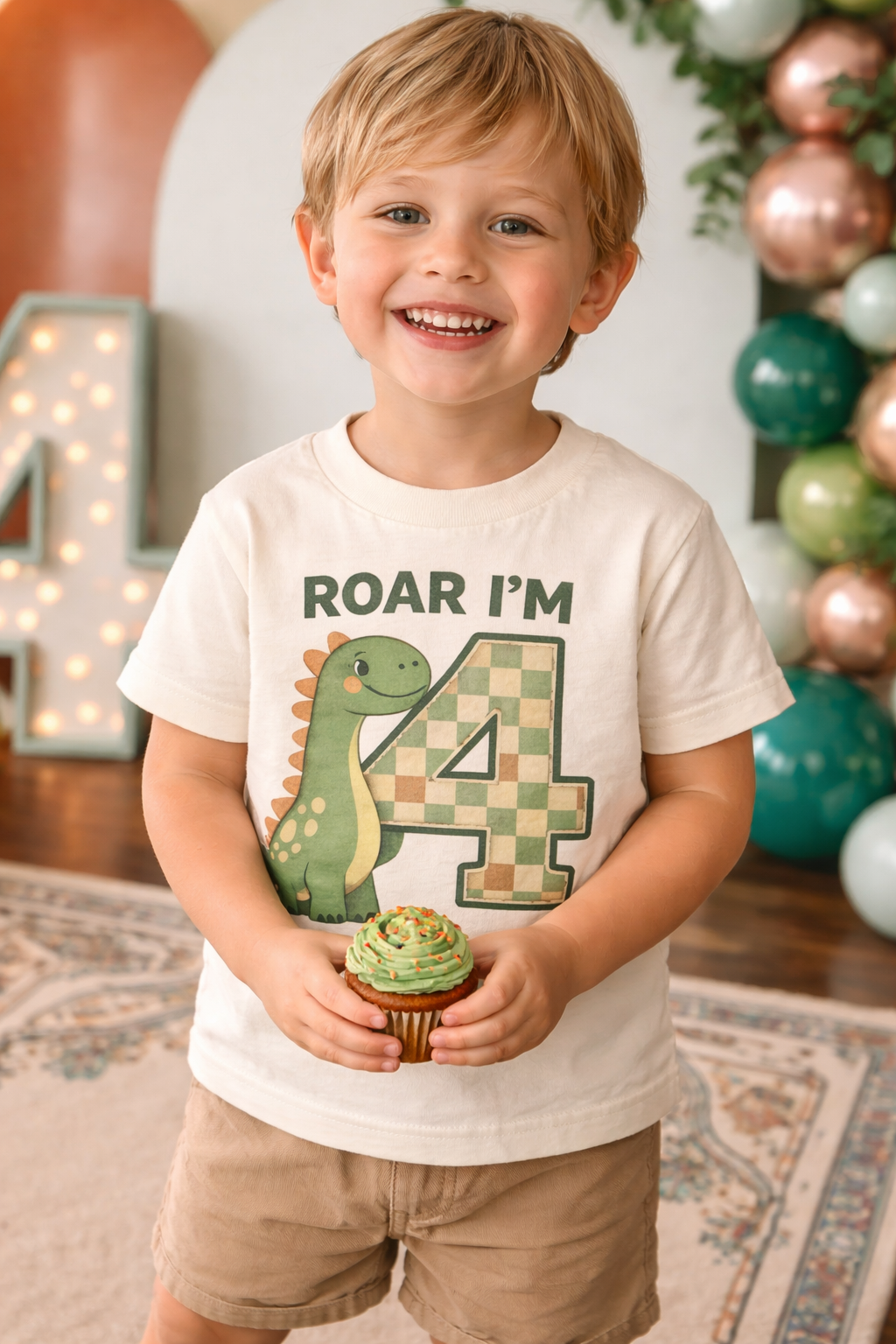 Roar I’m 4 Dinosaur Birthday Shirt, 4th Birthday Toddler Shirt, Dino Birthday Boy Shirt, Four Year Old Birthday Outfit, Kids Dinosaur Tee