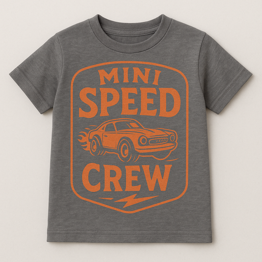 Toddler Tee — "Mini Speed Crew" Car Racing Graphic