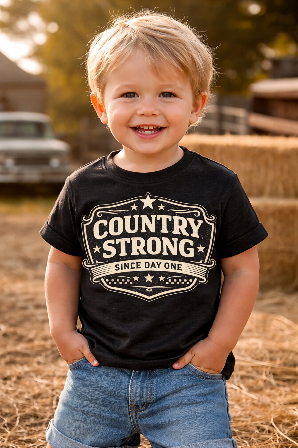Country Strong Since Day One Toddler Shirt, Country Kid Shirt, Western Toddler Tee, Farm Kid Outfit, Cowboy Baby Shirt, Boutique Country Kids Clothes