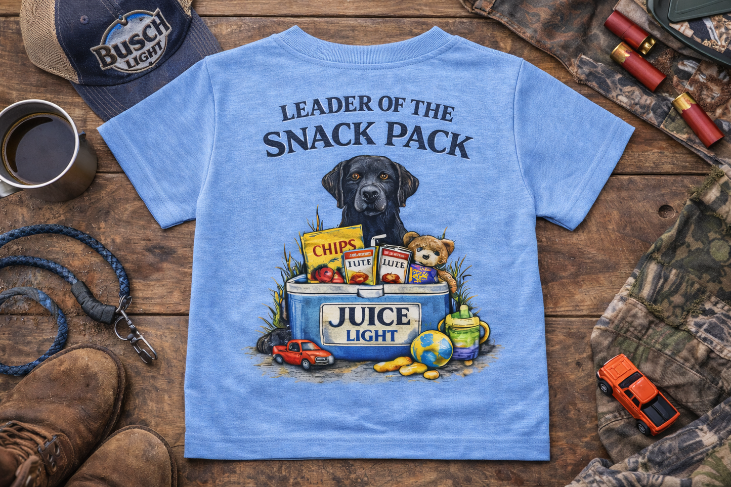 Leader of the Snack Pack Shirt, Juice Light Toddler Tee, Funny Hunting Dog Kids Shirt, Busch Light Parody Shirt, Country Boy Toddler