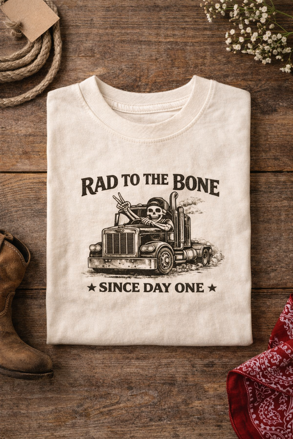 Rad to the Bone Toddler Shirt, Vintage Truck Kids Tee, Peterbilt Style Shirt, Country Boy Toddler Shirt, Little Trucker Gift