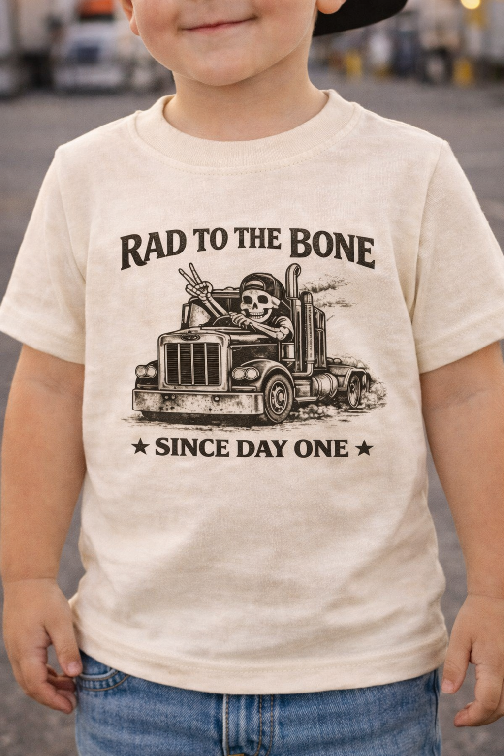 Rad to the Bone Toddler Shirt, Vintage Truck Kids Tee, Peterbilt Style Shirt, Country Boy Toddler Shirt, Little Trucker Gift