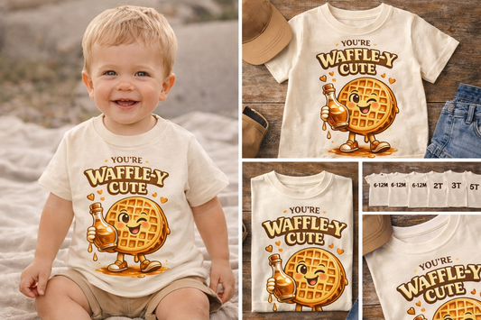 You’re Waffle-y Cute Toddler Shirt, Funny Breakfast Kids Tee, Valentine Toddler Shirt, Cute Food Pun Shirt, Boutique Toddler Gift