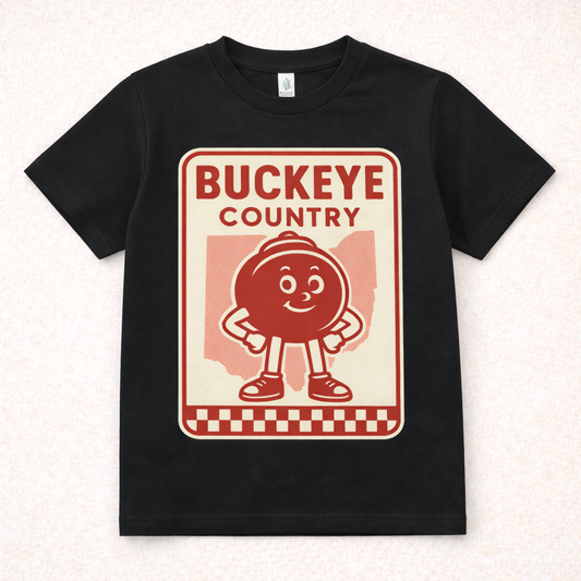 Buckeye Country Kids Shirt, Ohio Football Toddler Tee, Ohio Game Day Shirt Baby Youth, Ohio State Tailgate Shirt, Vintage Buckeye Shirt