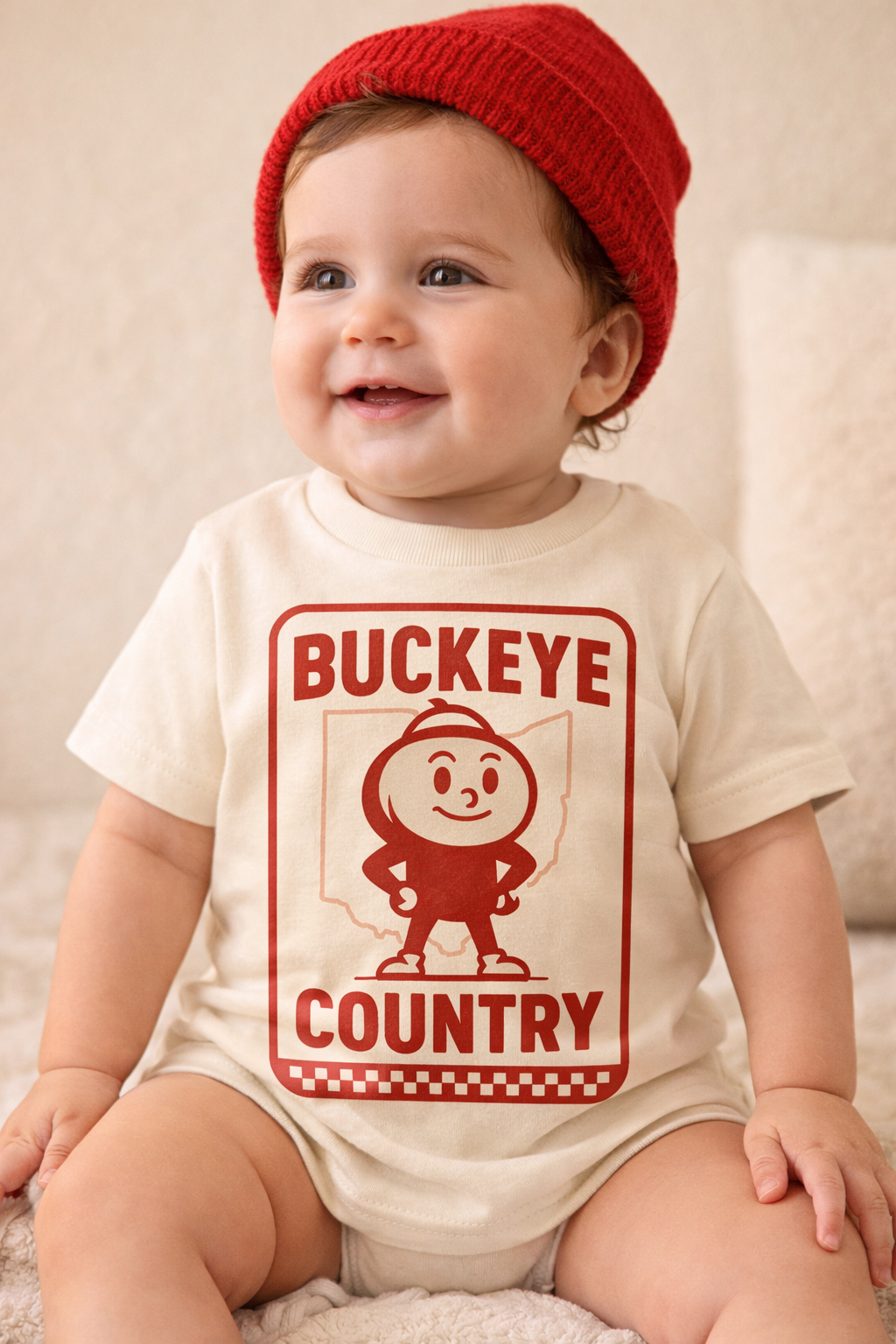 Buckeye Country Kids T-Shirt | Ohio Football Shirt for Baby, Toddler & Youth | Game Day Tee | Sizes 3–6M to Youth XL
