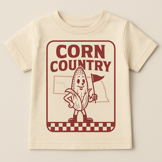 Corn Country Kids T-Shirt | Nebraska Baby & Toddler Tee | Vintage Midwest Shirt | Game Day Kids TShirt | Unisex Tee