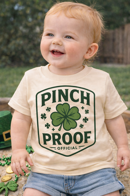 Pinch Proof Kids Shirt | St Patricks Day Toddler Shirt | Lucky Shamrock Baby Tee | Funny St Paddy’s Day Kids T-Shirt