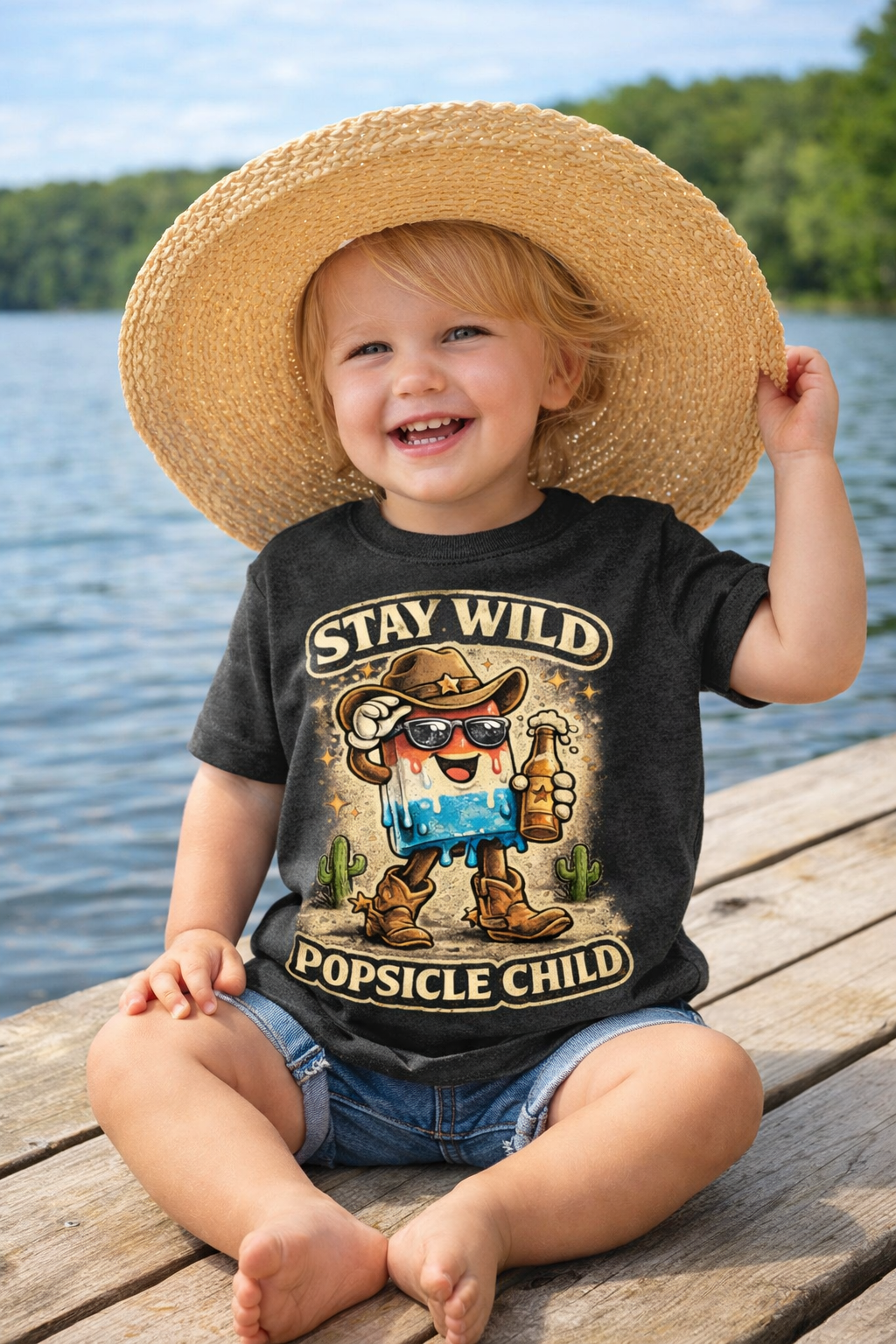 Stay Wild Popsicle Child Shirt, Funny Toddler Summer Tee, Country Western Kids Shirt, Cowboy Popsicle Tee, Vintage Graphic Toddler Shirt, Cute Kids Tee