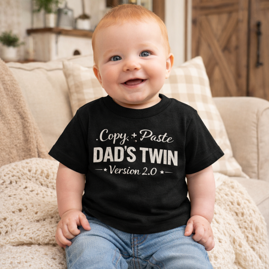 Copy Paste Dad’s Twin Shirt, Matching Dad and Baby Outfit, Funny Father’s Day Toddler Shirt, Mini Me Version 2.0 Tee